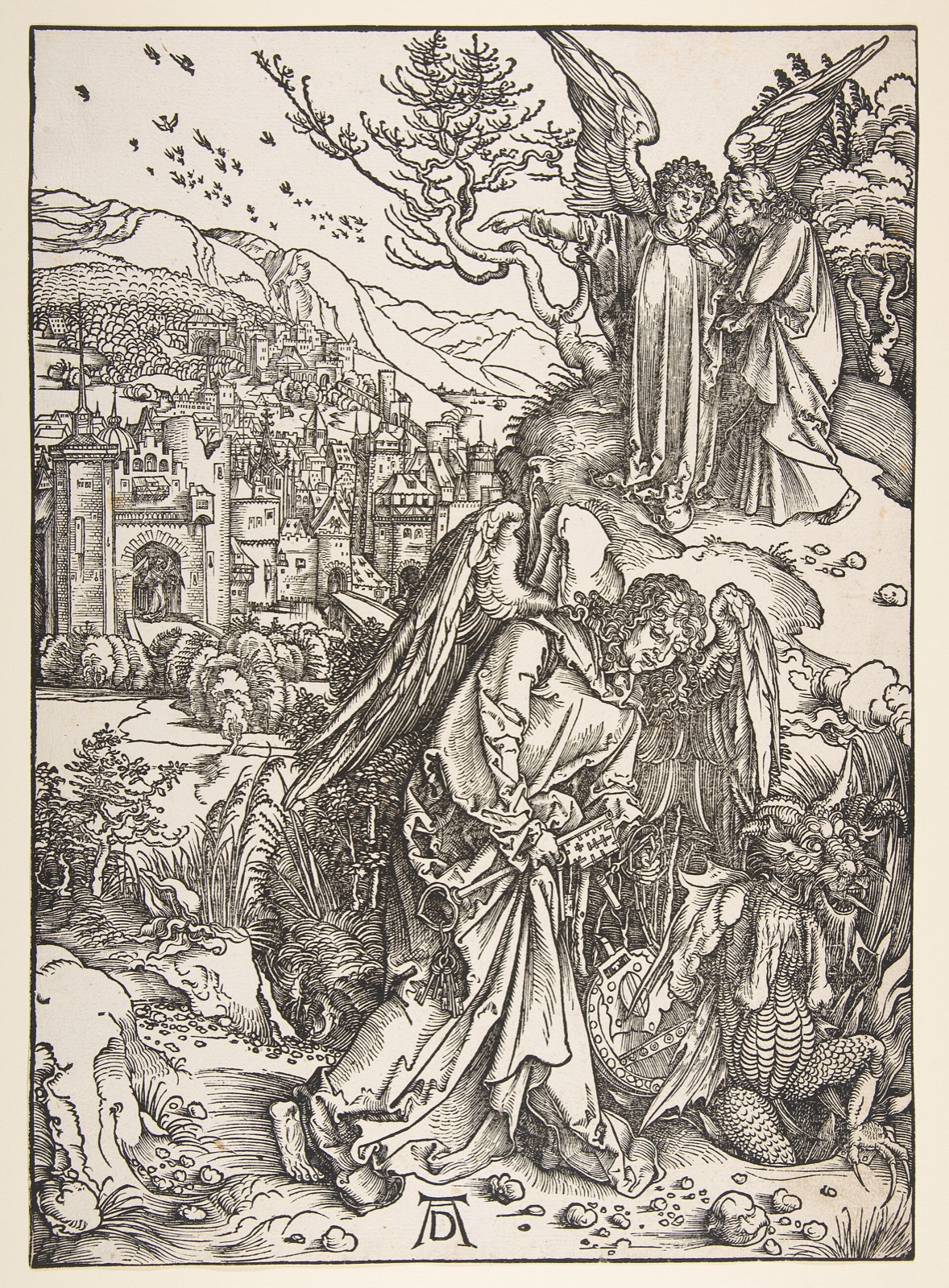 The Angel with the Key to the Bottomless Pit — Albrecht Dürer