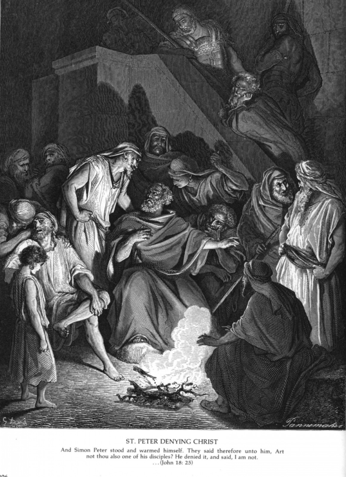 St Peter Denying Christ — Gustave Doré