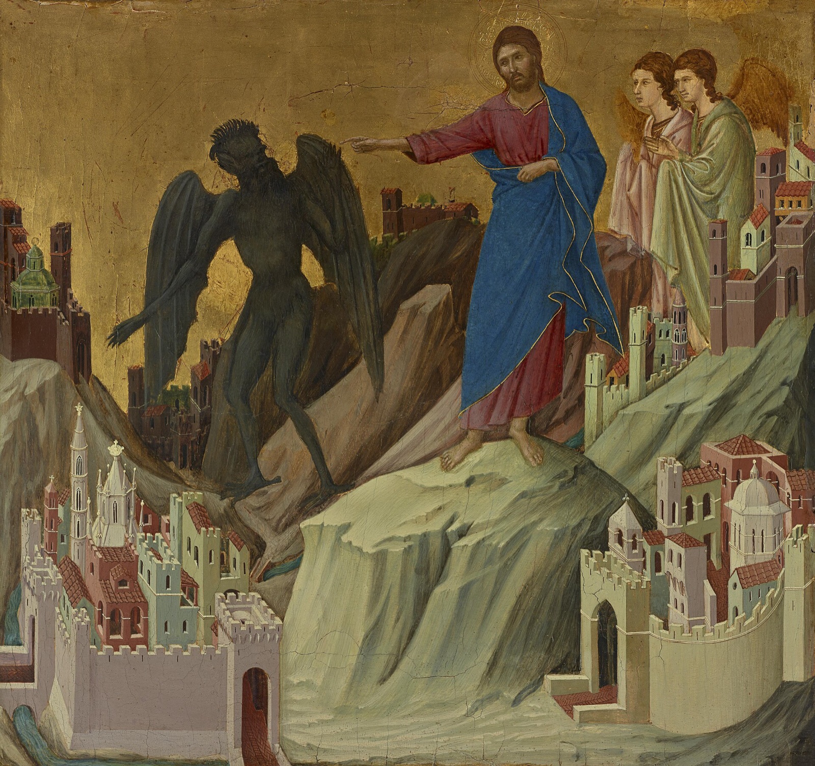 The Temptation on the Mount — Duccio di Buoninsegna